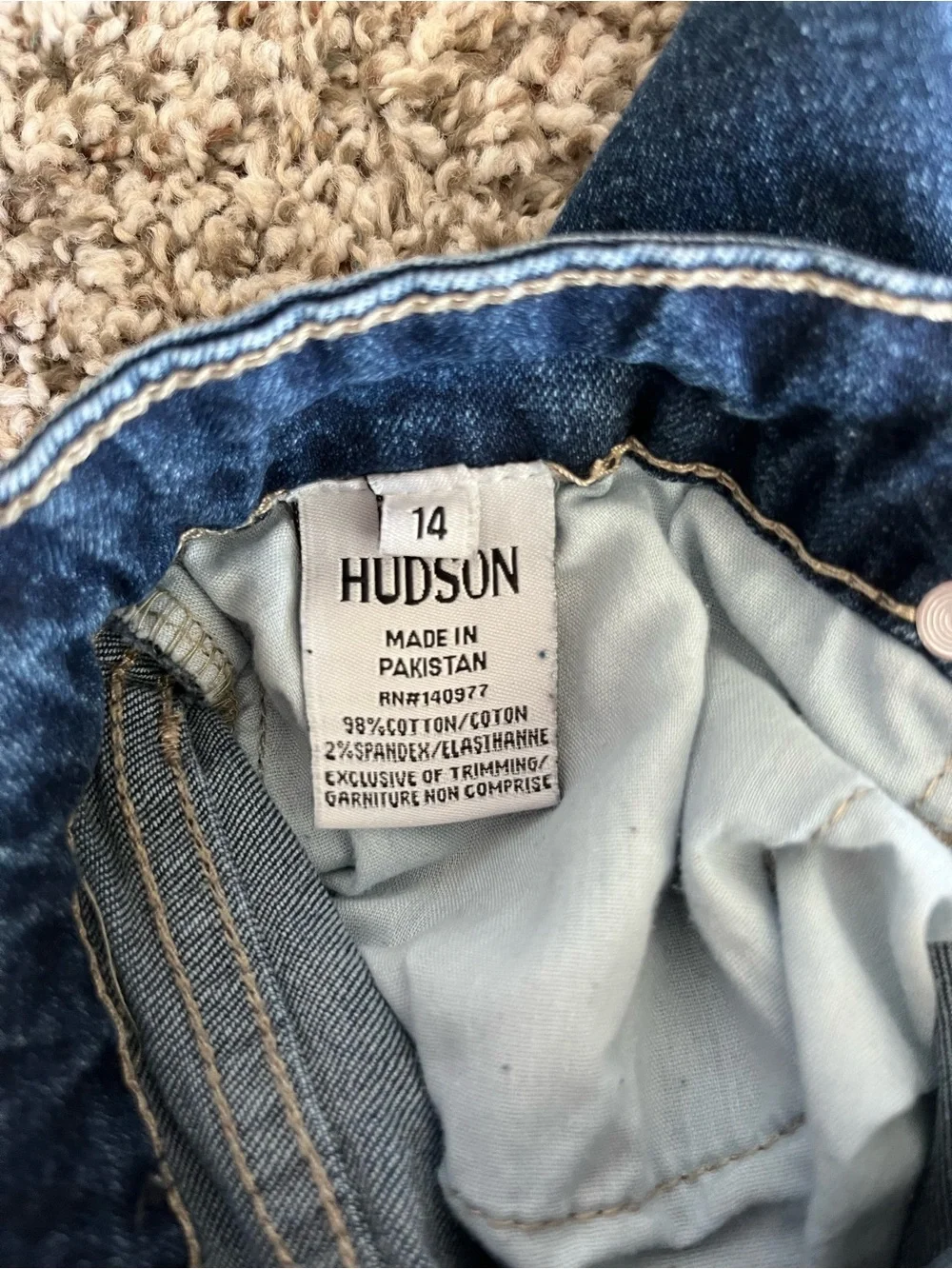 Hudson Jeans boys 14 Indigo Slim Straight Jeans